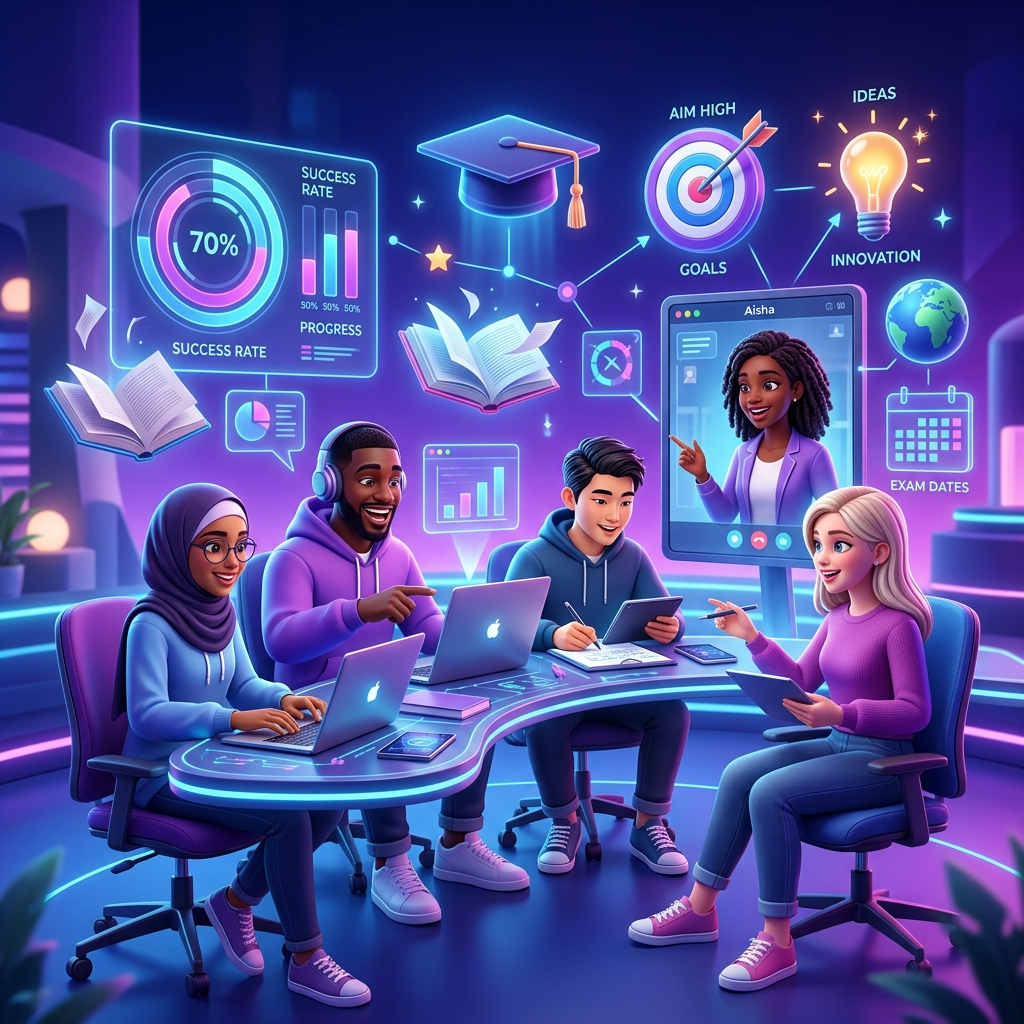 Students Learning Illustration